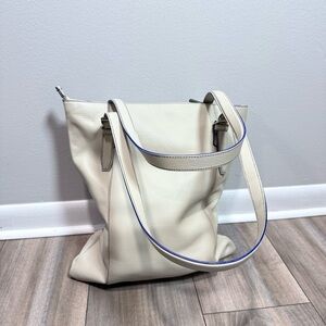 NWOT mywalit Italian leather shopper tote bag cream